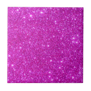 Pink Glitter Sparkle Customizable Design Tile