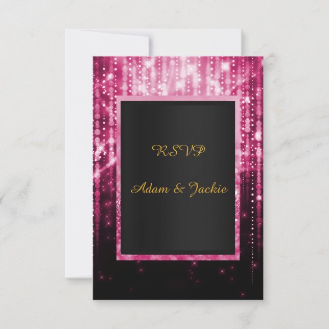 PINK GLITTER SPARKLE ELEGANT CLASSY rsvp Invitation (Front)