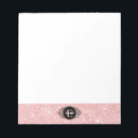 Pink Glitter Sparkle Monogram Notepad<br><div class="desc">This cute monogram notepad has a black and white monogram on a beautiful pink glitter background.  Customize the mouse pad with the name of your choice. So fun for a girls back to school supplies. Designed for you by Blackberry Boulevard.</div>
