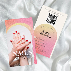 Pink Glitter Sparkling Arch Beauty Photo  Business Card