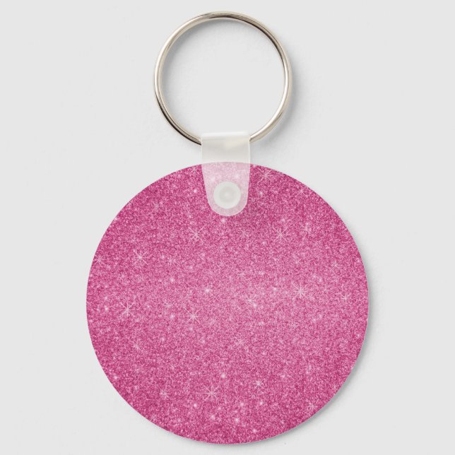 Pink glitter stars keychain (Front)