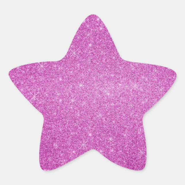 Pink glitter stars star sticker (Front)