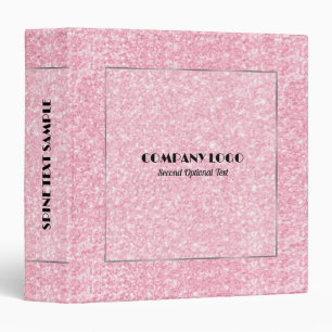 Pink Glitter Texture Print Silver Frame Binder