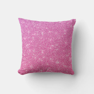 Pink Glitter Throw Pillow