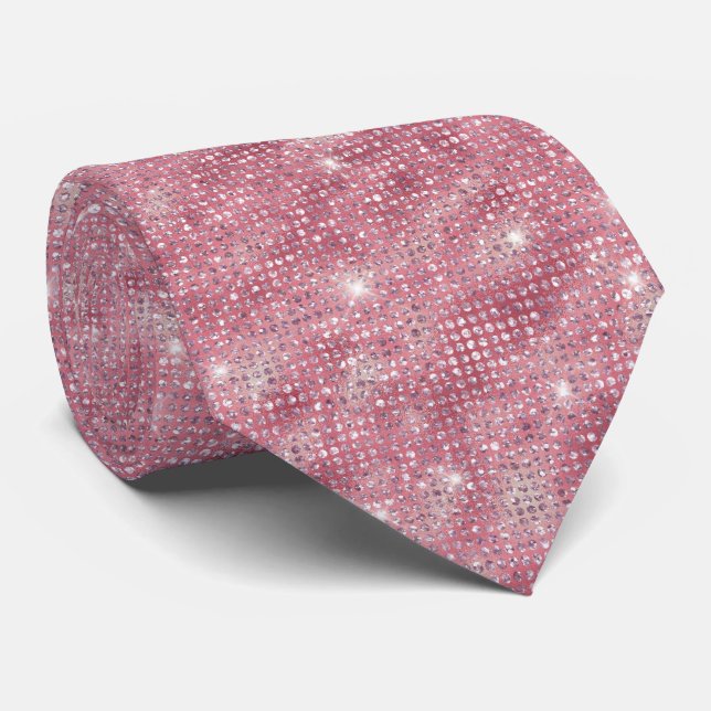 Pink Glitter Tie (Rolled)
