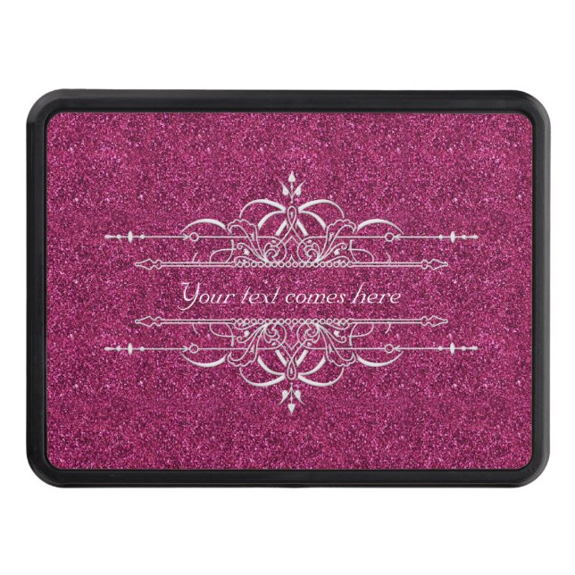 Pink Glitter Trailer Hitch Cover (Front)