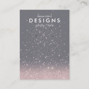 Pink Glitter Trendy Earring Display Card