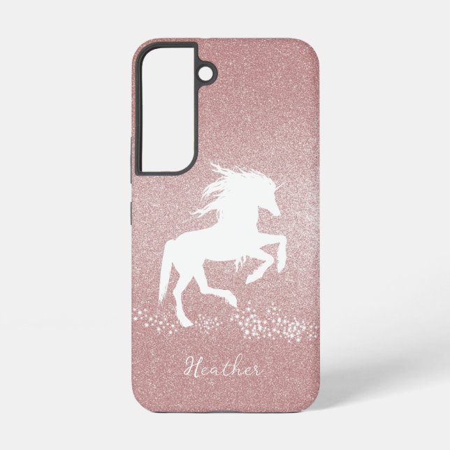 Pink Glitter Unicorn Samsung Galaxy Case (Back)