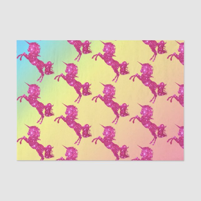 Pink Glitter Unicorn Tissue Paper (Front)