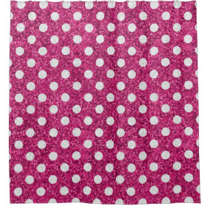 Pink Glitter White Polka Dot