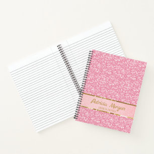 Pink Glitter With White Sparks Notebook