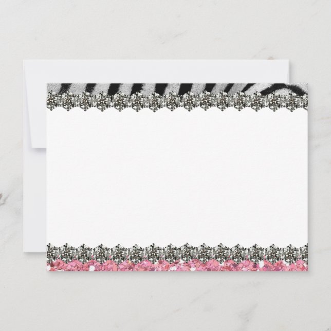 Pink Glitter Zebra Personalized Thank You (Front)