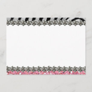 Pink Glitter Zebra Personalized Thank You Card