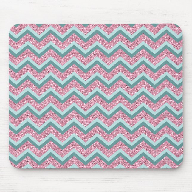 Pink Glitter ZigZag Pattern Mouse Pad (Front)