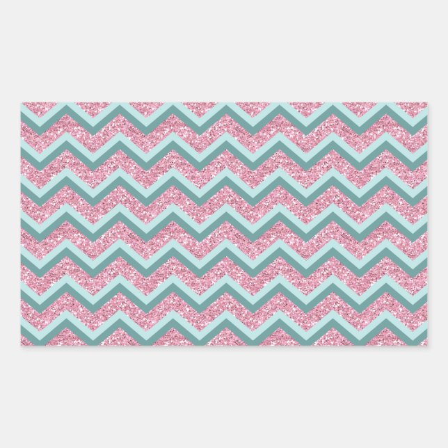 Pink Glitter ZigZag Pattern Sticker (Front)