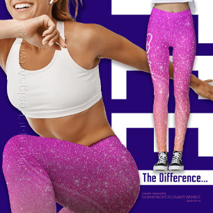 Pink Glittered Beloved Typography Leggins Leggings