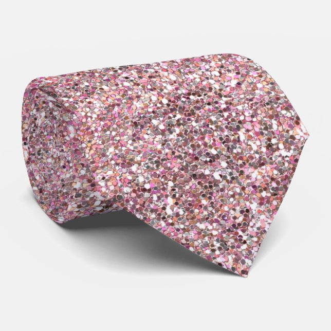 Pink Glitters Tie (Rolled)