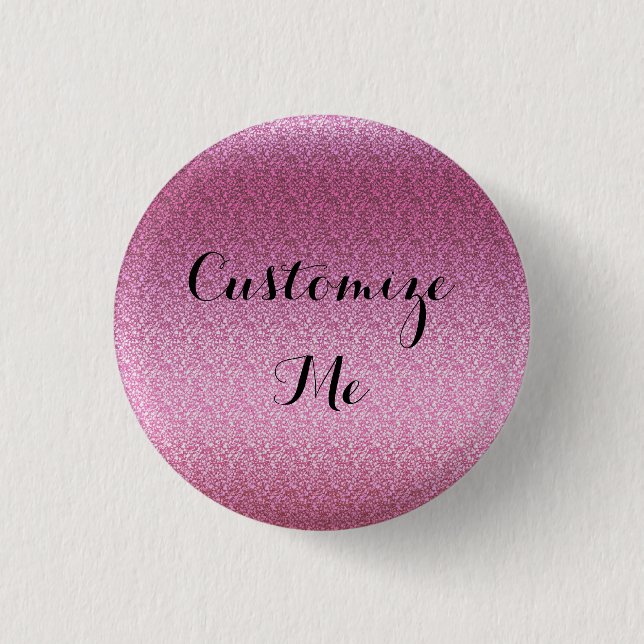 Pink Glittery Gradient 1 Inch Round Button (Front)