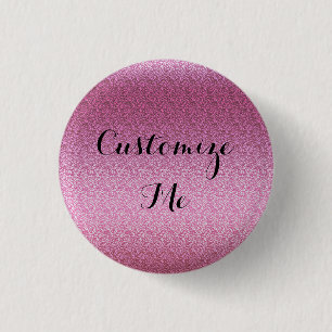 Pink Glittery Gradient 1 Inch Round Button