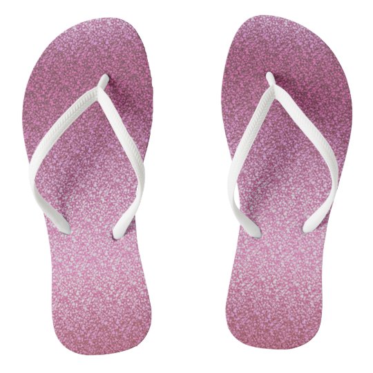 Pink Glittery Gradient Flip Flops
