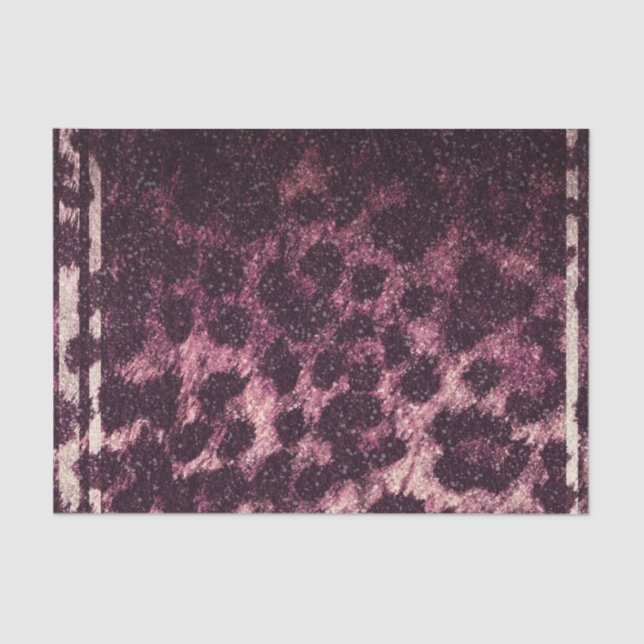 Pink Glittery Leopard Cheetah Animal Print Exotic Tissue Paper (Front)