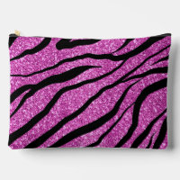 Pink Glittery Zebra Stripes Pattern 