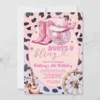 Pink Glittter Boots and Bling 20th Birthday