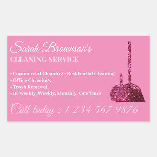 Pink Glitz Glam Cleaning Service Janitorial Sticker