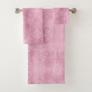 Pink Glitzy Chic Glam Sparkle Bath Towel Set