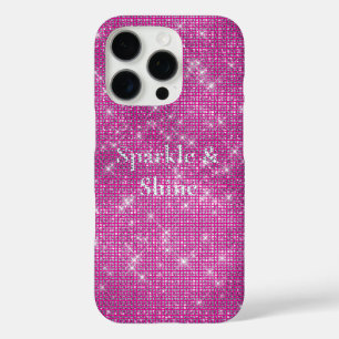 Pink Glitzy Chic Glam Sparkle iPhone 16 Pro Case