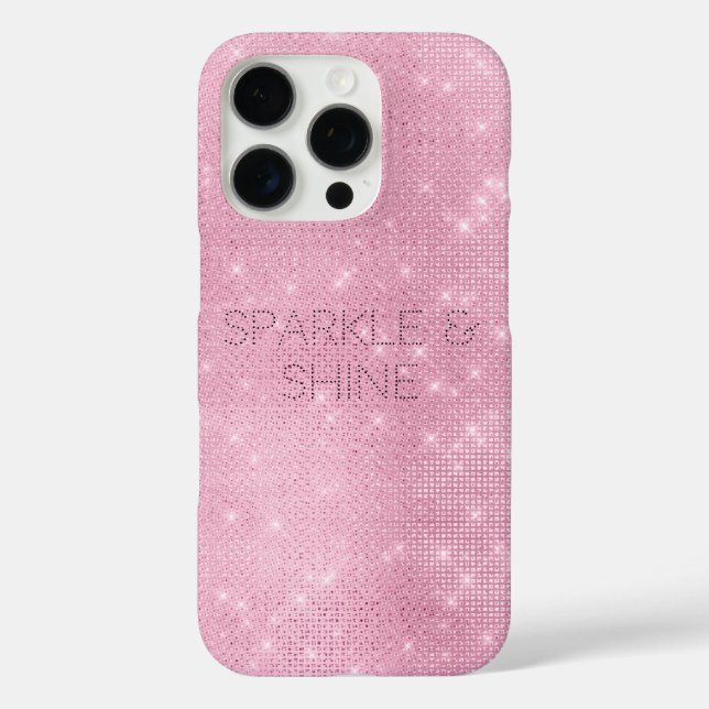 Pink Glitzy Chic Glam Sparkle Case-Mate iPhone Case (Back)