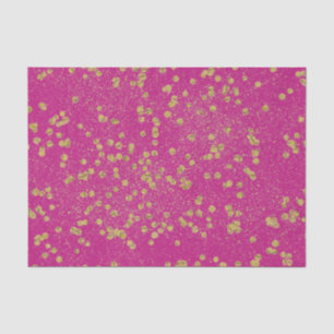 Pink Glitzy Gold Sparkle Confetti Dots Tissue Paper