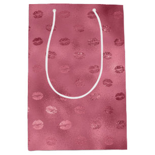 Pink Glitzy Lips Medium Gift Bag