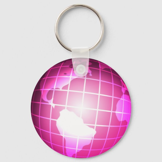Pink Globe Keychain (Front)