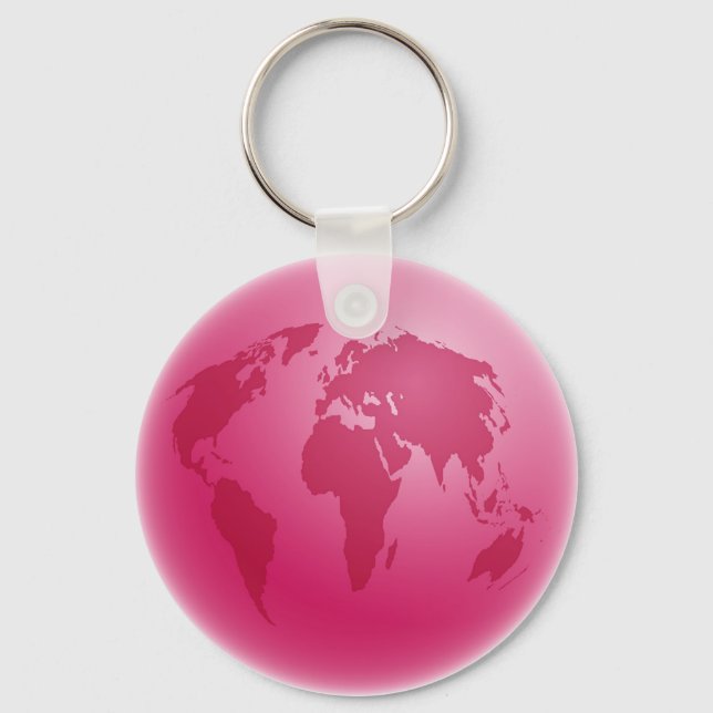 Pink Globe Keychain (Front)