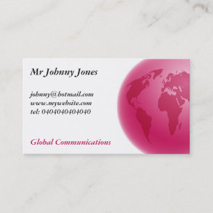 Pink Globe, Mr Johnny Jones Business Card