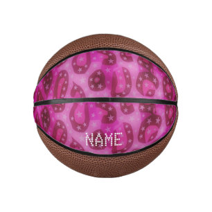 Pink Glossy Cheetah Mini Basketball