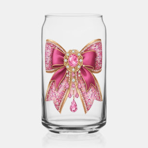 pink glow bow can glass