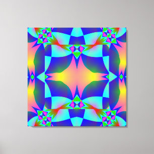 Pink Glow Geometric Design Wrapped Canvas