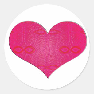 pink glow heart classic round sticker