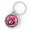 Pink Glowing Swirls Sweet 16 Personalized Keychain