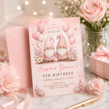 Pink Gnome Birthday Party Celebration