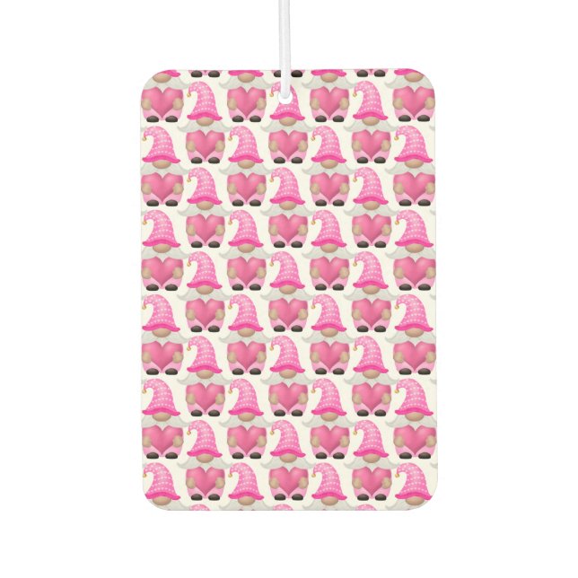Pink Gnomes Hearts Woodland Scandinavian Cute Air Freshener (Front)
