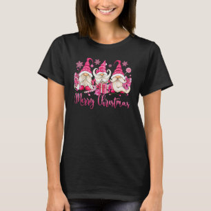 PINK GNOMES Merry Christmas Holiday Cute Gnomies O T-Shirt