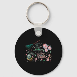 Pink Goes Good With Green Funny Halloween Witch Wo Keychain