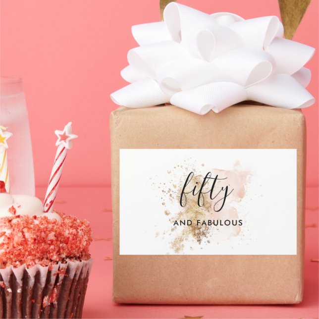Pink Gold 50 And Fabulous 50th Birthday Sticker (Party)