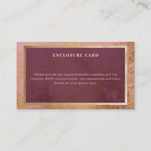 Pink & Gold 50th Birthday Party Details Enclosure Card
