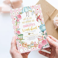 Pink Gold Alice in Wonderland Birthday Tea Party