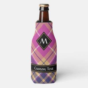 Pink, Gold and Blue Tartan Bottle Cooler