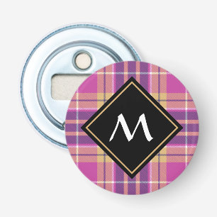 Pink, Gold and Blue Tartan Bottle Opener